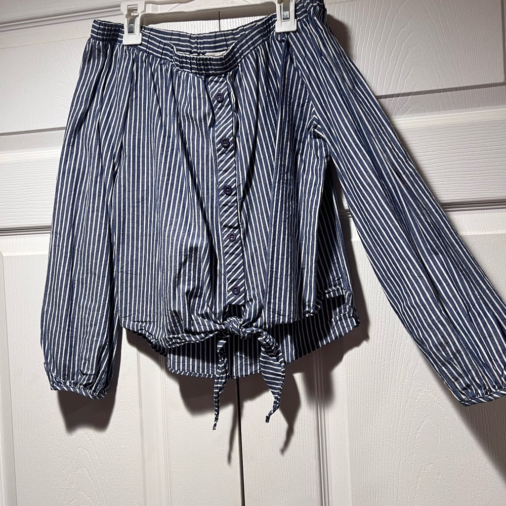 Striped Off-Shoulder Women's Top
